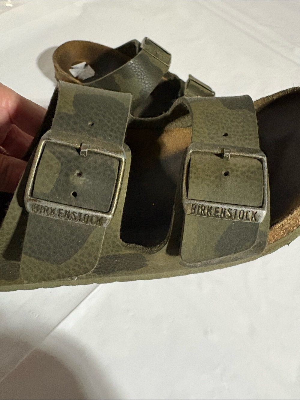 Birkenstock Olive Green Camouflage Two-Strap Sandals - Picture 3 of 16